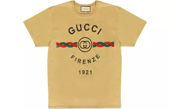 Футболка мужская Gucci с логотипом, бежевый
