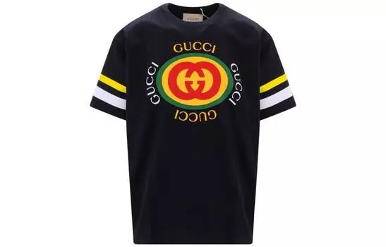 Футболка мужская Gucci, черный / желтый / белый