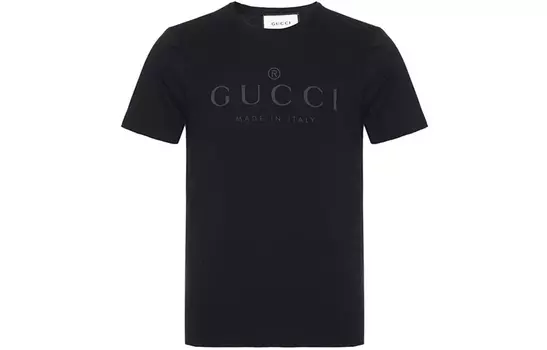 Футболка мужская Gucci с выпуклым логотипом, черный