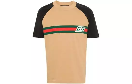 Футболка мужская Gucci, карамельный / черный