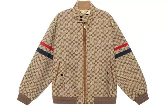 Куртка мужская Gucci, бежевый / красный / черный