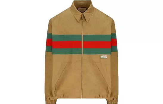 Куртка мужская Gucci Web Striped Zipped, бежевый