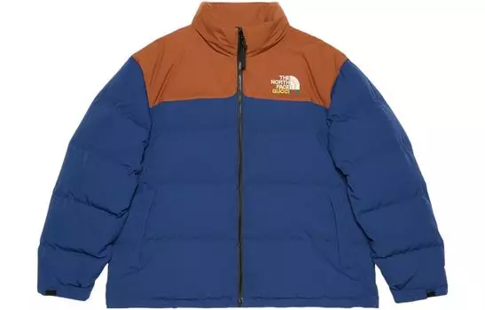 Мужская куртка Gucci X The North Face, синий/оранжевый