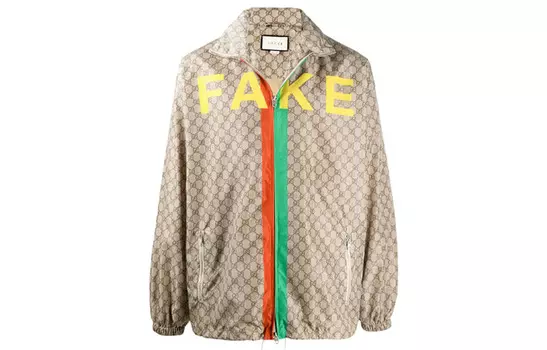 Куртка мужская Gucci Not Fake Print, коричневый