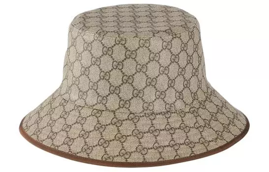 GUCCI Мужская панама из вискозы с полиуретановым покрытием, полиэстер, хлопок, коричневый цвет