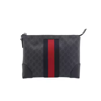 GUCCI Мужская сумка Ophidia Canvas с кожаным клатчем, черно-серого цвета