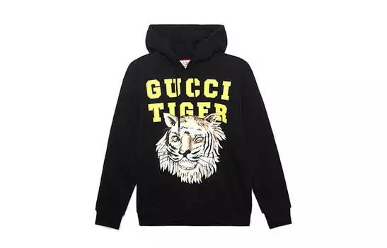Толстовка мужская Gucci с принтом, черный / желтый