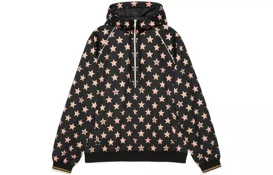 Толстовка мужская Gucci All Over Half Zip, черный / розовый