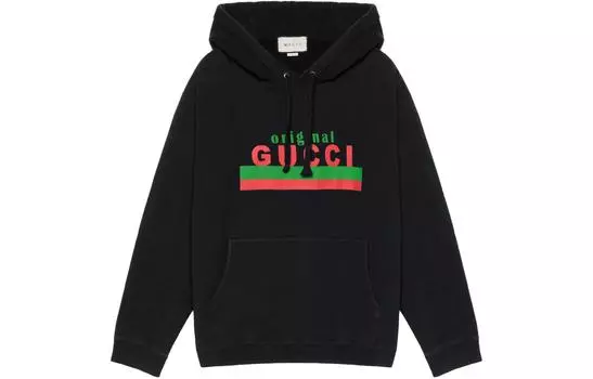 Толстовка мужская Gucci с логотипом, черный / красный / зеленый