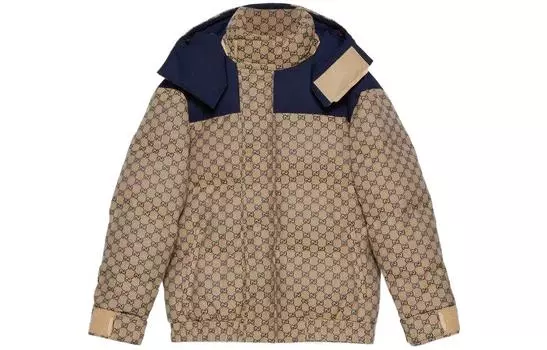 Куртка мужская Gucci Canvas Goose, коричневый / синий