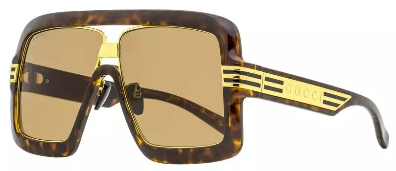 Gucci Мужские квадратные солнцезащитные очки GG0900S цвет 002 Гавана/Золото 60мм