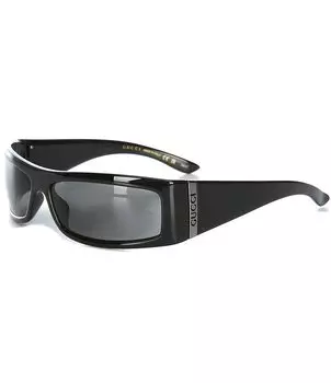 Gucci Мужские модные прямоугольные солнцезащитные очки GG1492S 64 мм с запахом, черный