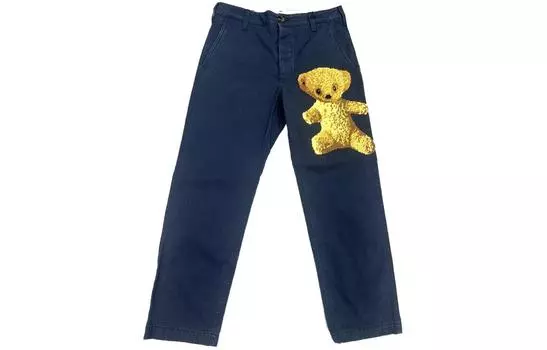 Брюки мужские Gucci с принтом, синий / желтый