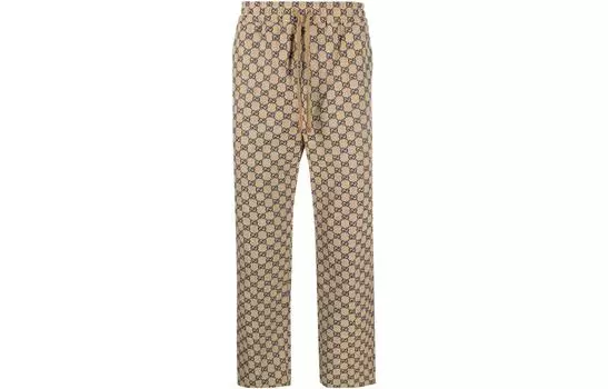 Брюки мужские Gucci с узором, коричневый / черный