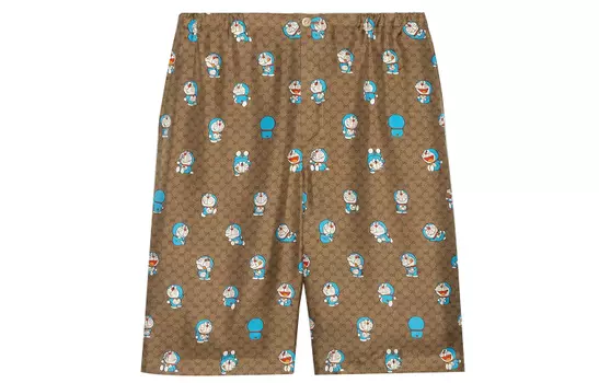 Шорты мужские Gucci x Doraemon, коричневый