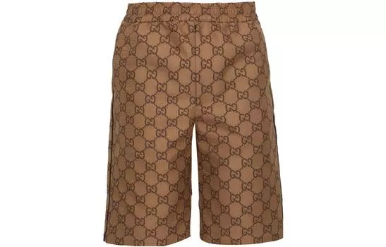 Шорты мужские Gucci Allover с узором, коричневый