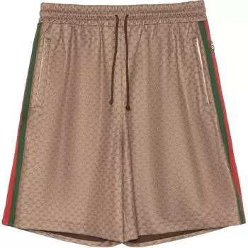 Шорты мужские Gucci с узором, коричневый / зеленый / красный