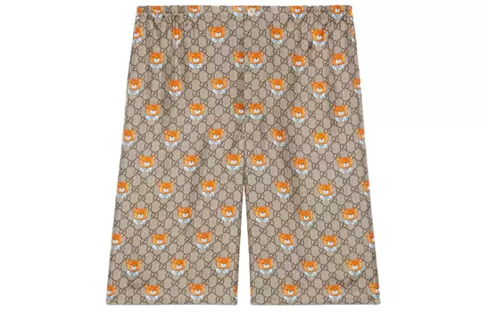 Шорты мужские Gucci с принтом, коричневый