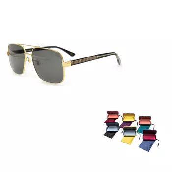 Солнцезащитные очки Gucci Aviator мужские, черный / золотой