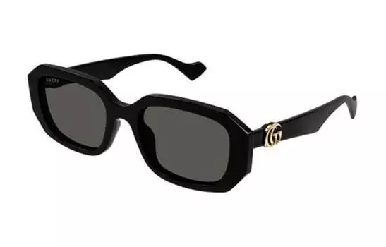 Очки солнцезащитные мужские Gucci с геометрической формой, черный