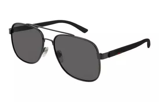 Солнцезащитные очки Gucci мужские, черный / коричневый / серый