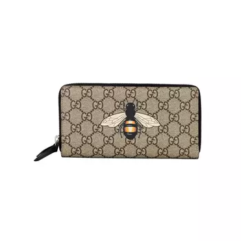 GUCCI Мужской холщовый кошелек цвета эбенового дерева/черного цвета