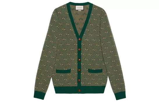 Свитер Gucci мужской, бежевый / зеленый