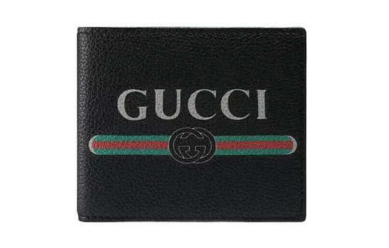 GUCCI Мужской кошелек из коровьей кожи, черный