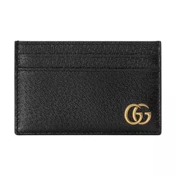GUCCI Мужской кожаный держатель карт GG Marmont, черный