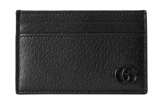 GUCCI Мужской кожаный держатель карт GG Marmont, черный