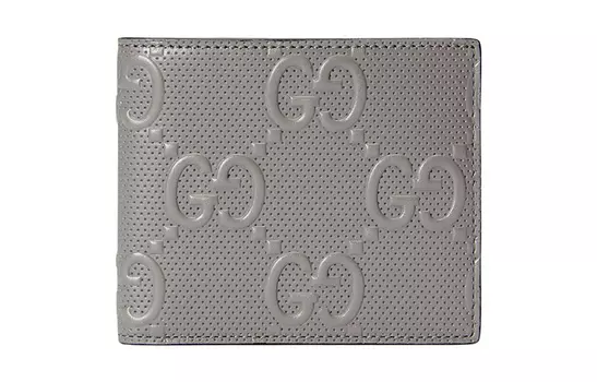 GUCCI Мужской кожаный кошелек для карт, серый