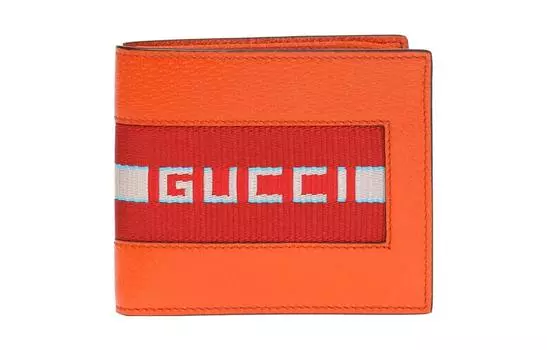 GUCCI Мужской кожаный кошелек оранжевого цвета
