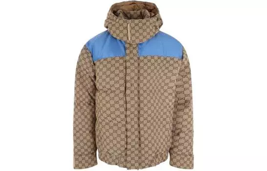 Пуховик мужской Gucci Classic Gg, бежевый / синий