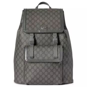 GUCCI Мужской рюкзак-туба Ophidia Canvas с кожаным переплетом, серый и черный