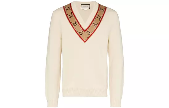 Свитер мужской Gucci с узором, бежевый / коричневый