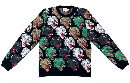 Свитер мужской Gucci с принтом, черный