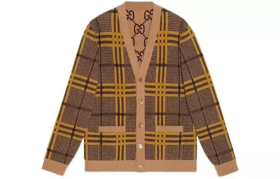 Кардиган мужской Gucci в полоску, коричневый