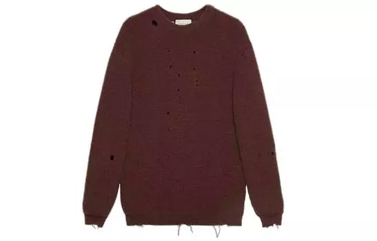Свитер мужской Gucci с дырками, коричневый