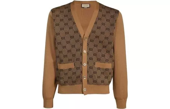 Кардиган мужской Gucci с узором, коричневый