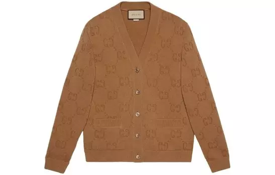 Кардиган мужской Gucci Gg Motif, коричневый