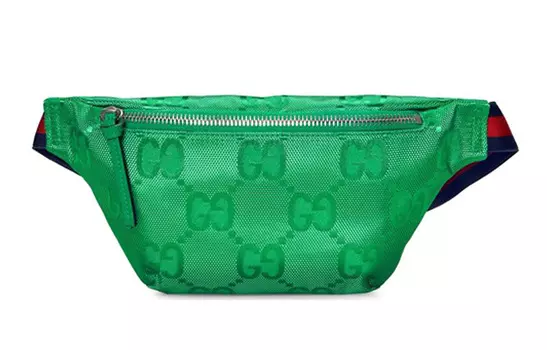 GUCCI Нейлоновая сумка Off The Grid с кожаной поясной сумкой, сумка-слинг, детская сумка, зеленая