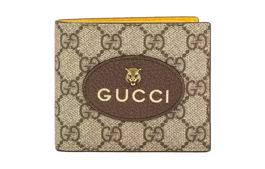 GUCCI Нео-винтажный складной кошелек цвета черного дерева/нового клена