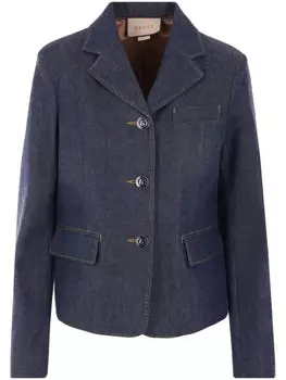 Gucci однобортная джинсовая куртка, синий