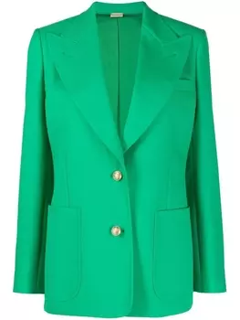Gucci однобортный блейзер, зеленый