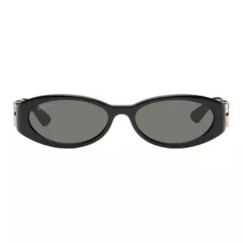 GUCCI Овальные солнцезащитные очки мужские черные