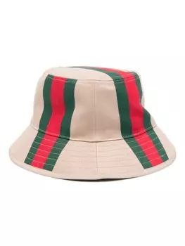 Gucci панама с отделкой Web, нейтральный цвет