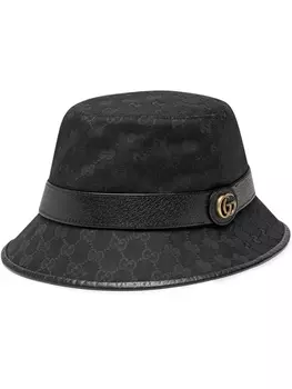 Gucci парусиновая панама с узором GG Supreme, черный