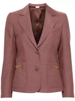 Gucci пиджак GG Damier с пряжками Horsebit, розовый
