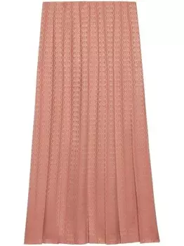 Gucci плиссированная шелковая юбка, розовый