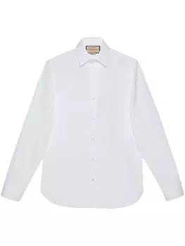 Gucci поплиновая рубашка с длинными рукавами, белый